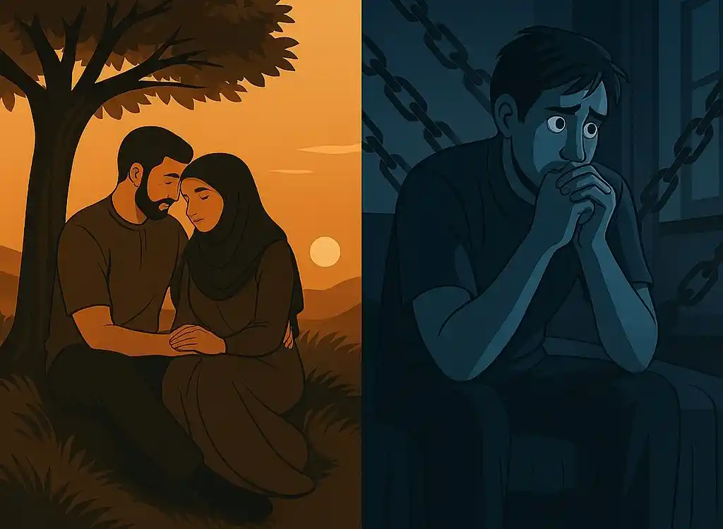 Love vs Attachment Illustration